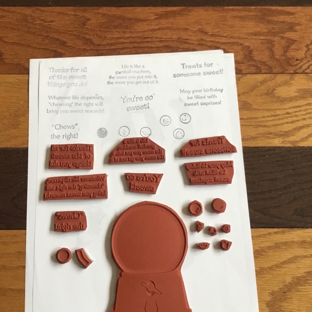 Gumball Machine rubber cling stamps ++ excellent